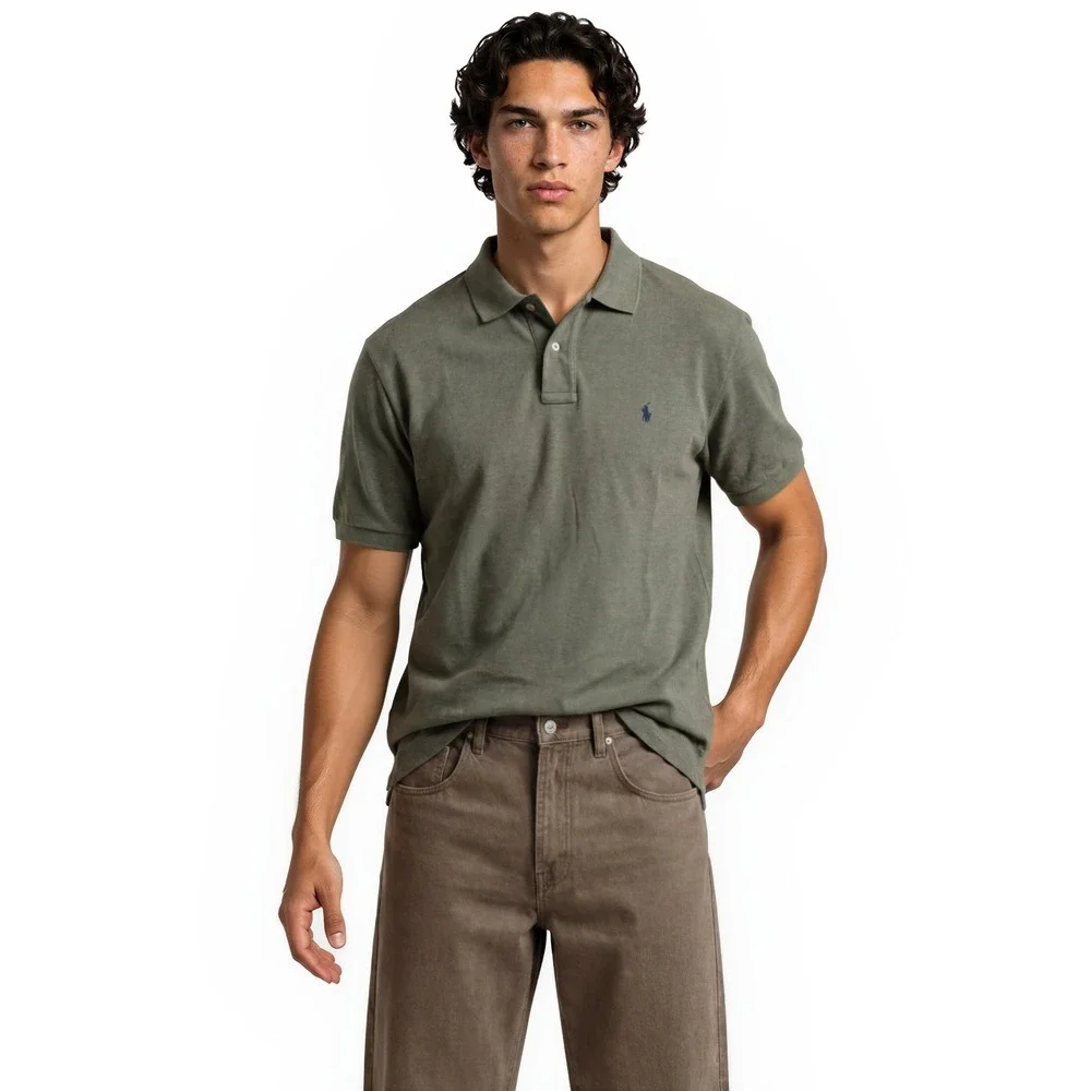 Polo‎ Ralph Lauren Men's Size XL Olive Green Pique Cotton Polo Shirt Top